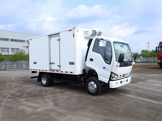 QINGLING ISUZU KV100 100P खाद्य मांस मछली परिवहन के लिए प्रशीतित ट्रक NKR फ्रीजर 5 टन THERMO KING RV380 प्रशीतन