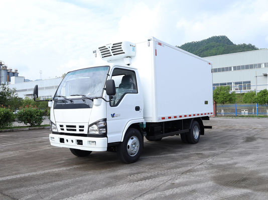 QINGLING ISUZU KV100 100P खाद्य मांस मछली परिवहन के लिए प्रशीतित ट्रक NKR फ्रीजर 5 टन THERMO KING RV380 प्रशीतन