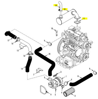 मफलर 130983 Ø38 3E71351G01 3E71352G01 SP THERMO KING शीतलन इकाई के लिए