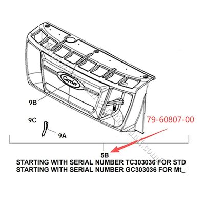 79-60807-00 वाहक S550 S750 S850 सामने की त्वचा कवर मूल स्पेयर पार्ट्स