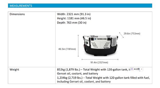 SG3500 थर्मो राजा डीजल इंजन समुद्री जनरेटर कंटेनर प्रशीतन इकाई बिजली की आपूर्ति उल्लेखनीय ईंधन दक्षता चीन कारखाने में निर्मित